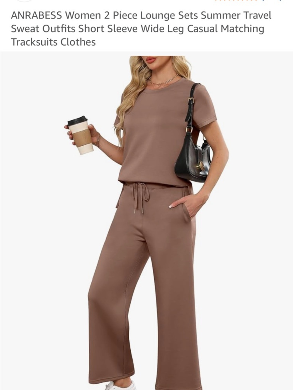 Brand new-never worn. Women’s Two-Piece Wide Leg Lounge Set - Brown